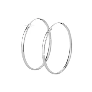 Aros Plata Argolla Borde Ovalado 60 mm