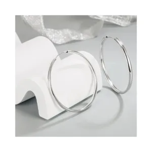Aros Plata Argolla Borde Ovalado 60 mm Con Base