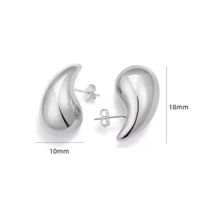 Aros Plata Estilo Gota Chunky 18 mm Medidas