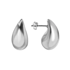 Aros Plata Estilo Gota Chunky 26 mm