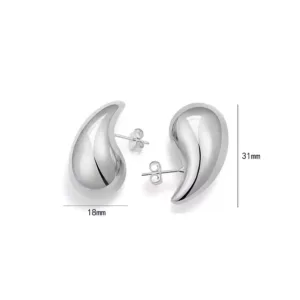 Aros Plata Estilo Gota Chunky 31 mm Medidas