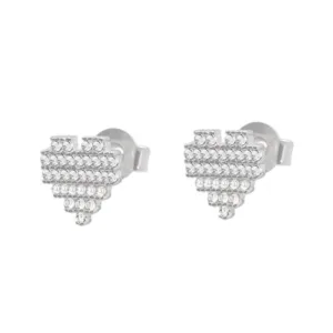 Aros de Plata 925 Circones en Corazón Derecha