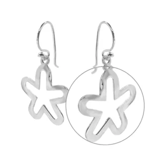 Aros de Plata 925 Diseño Flores Martilladas Zoom