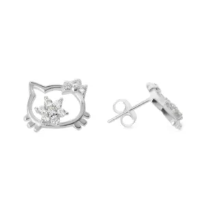 Aros de Plata 925 Figura Hello Kitty Con Circones Dercha