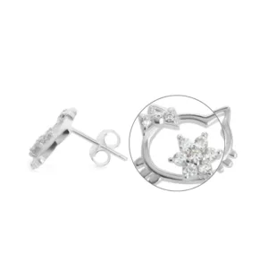 Aros de Plata 925 Figura Hello Kitty Con Circones Zoom