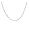 Cadena Figaro Plateada 4 mm