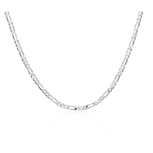 Cadena Figaro Plateada 4 mm
