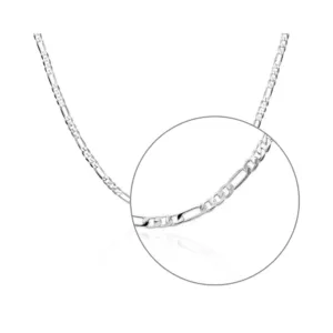 Cadena Figaro Plateada 4 mm Lupa