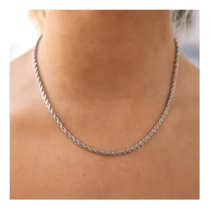 Cadena Plateada Acero Tourbillon 2 mm Modelo