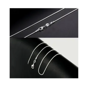 Cadena Plateada Tipo Serpiente Extremos