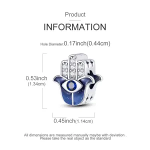 Charm Amuleto Mano de Fátima Características