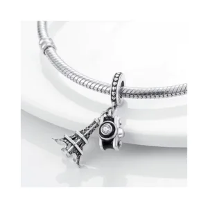 Charm Colgante Torre Eiffel y Camara Zoom