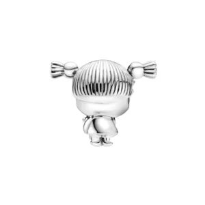 Charm Niña Con Oso de Peluche Trasera