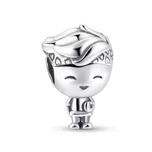 Charm Plateado Niño Con Skate Frontal