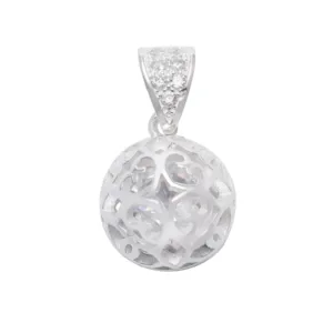 Colgante De Plata 925 Llamador De Ángeles y Circón Interior Derecha