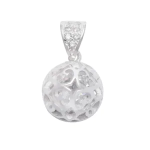 Colgante De Plata 925 Llamador De Ángeles y Circón Interior Izquierda