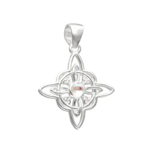 Colgante De Plata 925 Nudo de Brujas Piedra Luna Derecha