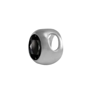 Colgante De Plata 925 Punto De Luz Con Circon Negro