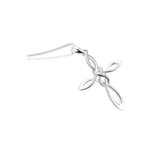 Collar De Plata 925 Con Colgante Cruz Nudo Celta Derecha