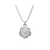 Collar Plateado Con Colgante Flor De Rosa