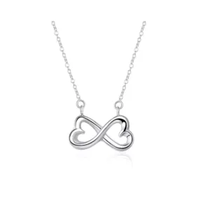 Collar Plateado Con Colgante Infinito 45 cm