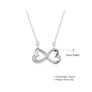 Collar Plateado Con Colgante Infinito 45 cm Medidas