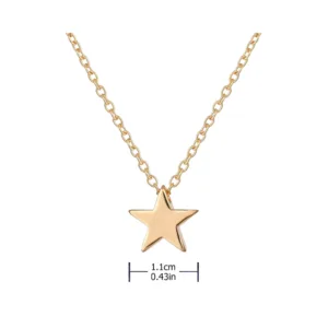 Collar con Colgante de Acero Estrella Dorado Medidas