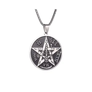 Collar de Acero con Colgante Tetragrammaton 60 cm