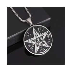 Collar de Acero con Colgante Tetragrammaton 60 cm Caja