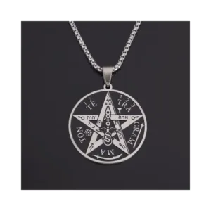 Collar de Acero con Colgante Tetragrammaton 60 cm Zoom Colgante