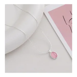 Collar-de-Plata-Con-Colgante-Piedra-Lunar-Cristal-Rosa-45-cm-Ex