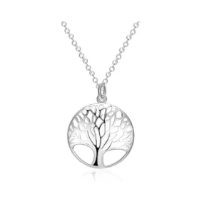 Conjunto De Plata Collar y Aros Árbol De La Vida Colgante