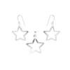 Conjunto de Plata 925 Con Figuras de Estrellas Satinadas