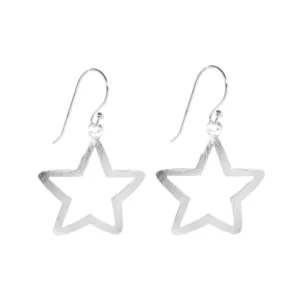 Conjunto de Plata 925 Con Figuras de Estrellas Satinadas Aros