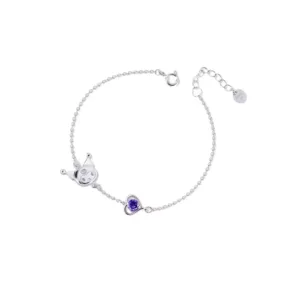 Pulsera De Acero Estilo Kawaii Kuromi Con Circón