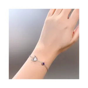 Pulsera De Acero Estilo Kawaii Kuromi Con Circón Mano
