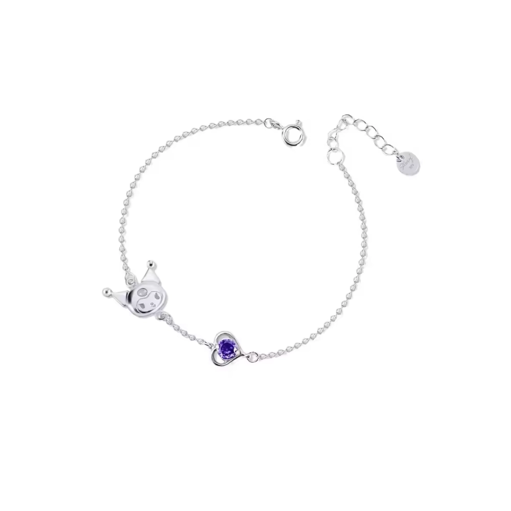 Pulsera De Acero Estilo Kawaii Kuromi Con Circón Pulsera De Acero Estilo Kawaii Kuromi Con Circón