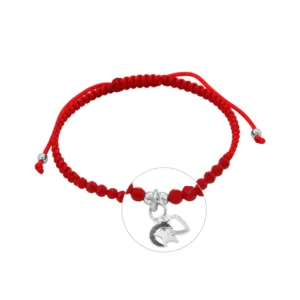 Pulsera De Macrame Con Cristales Triple Efigie De Plata 925 Zoom