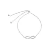 Pulsera De Plata 925 Ajustable Infinito Con Micro Circón