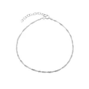 Pulsera De Plata 925 Cadena Singapur Derecha