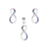 Conjunto de Aros y Colgante De Plata 925 Infinito Con Circones Derecha