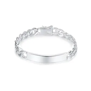 Pulsera Plata Estilo Cubano 21 cm