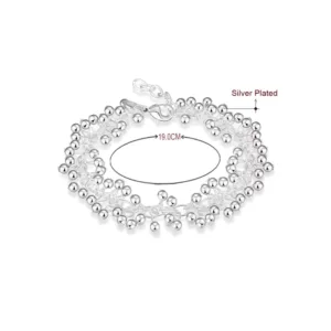 Pulsera Plateada Tipo Uvas Colgantes Medidas