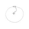Tobillera de Plata 925 Cadena Lisa Rolo Estrella