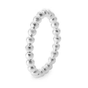 Anillo de Plata 925 Anti Estrés Camino de Esferas Talla 17 Derecha