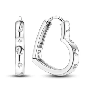 Aros Plata Corazon Diseños Luna y Estrellas