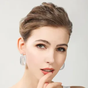 Aros Plata En U Facetado 40 mm Modelo