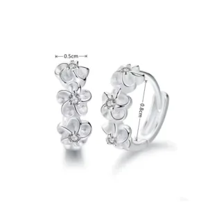 Aros Plata Flor Camelia Con Circonita Medidas