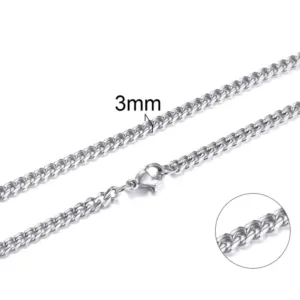 Cadena Acero Miami Cuban 3 mm Diametro