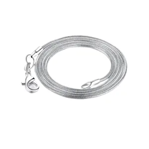 Cadena Plateada Tipo Serpiente Enrrollada